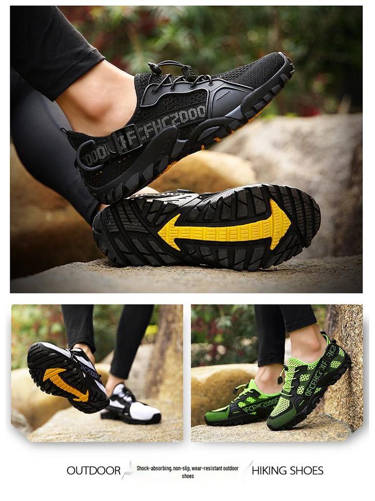 Cross-Border Outdoor Hiking Shoes for Couples - Breathable Flyknit Low-Top Water-Friendly Climbing Shoes in Men's Plus Sizes