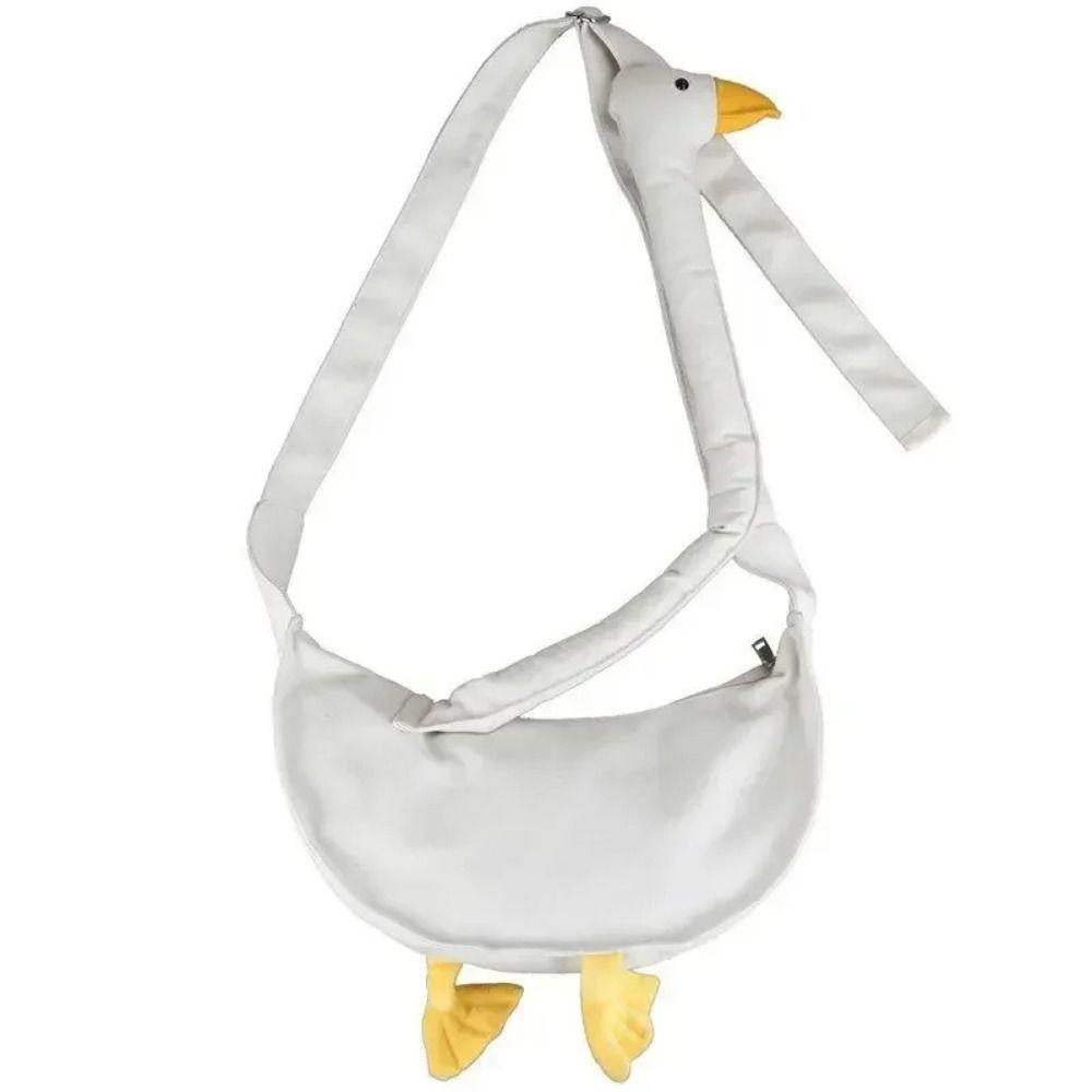 

Canvas Cute Duck Tote Zipper Shoulder Bags Fashion Silly Goose Bag Shopping
