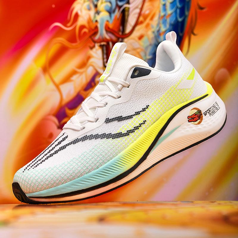 Running shoes men's new ultra-light shock-absorbing breathable MD carbon plate rubber patch sole running shoes youth sports shoes women's shoes