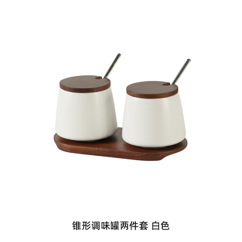 Nordic Household Ceramic Seasoning Jar Cone-shaped Seasoning Box Kitchen Storage Container Household Accessories Ceramic Jar