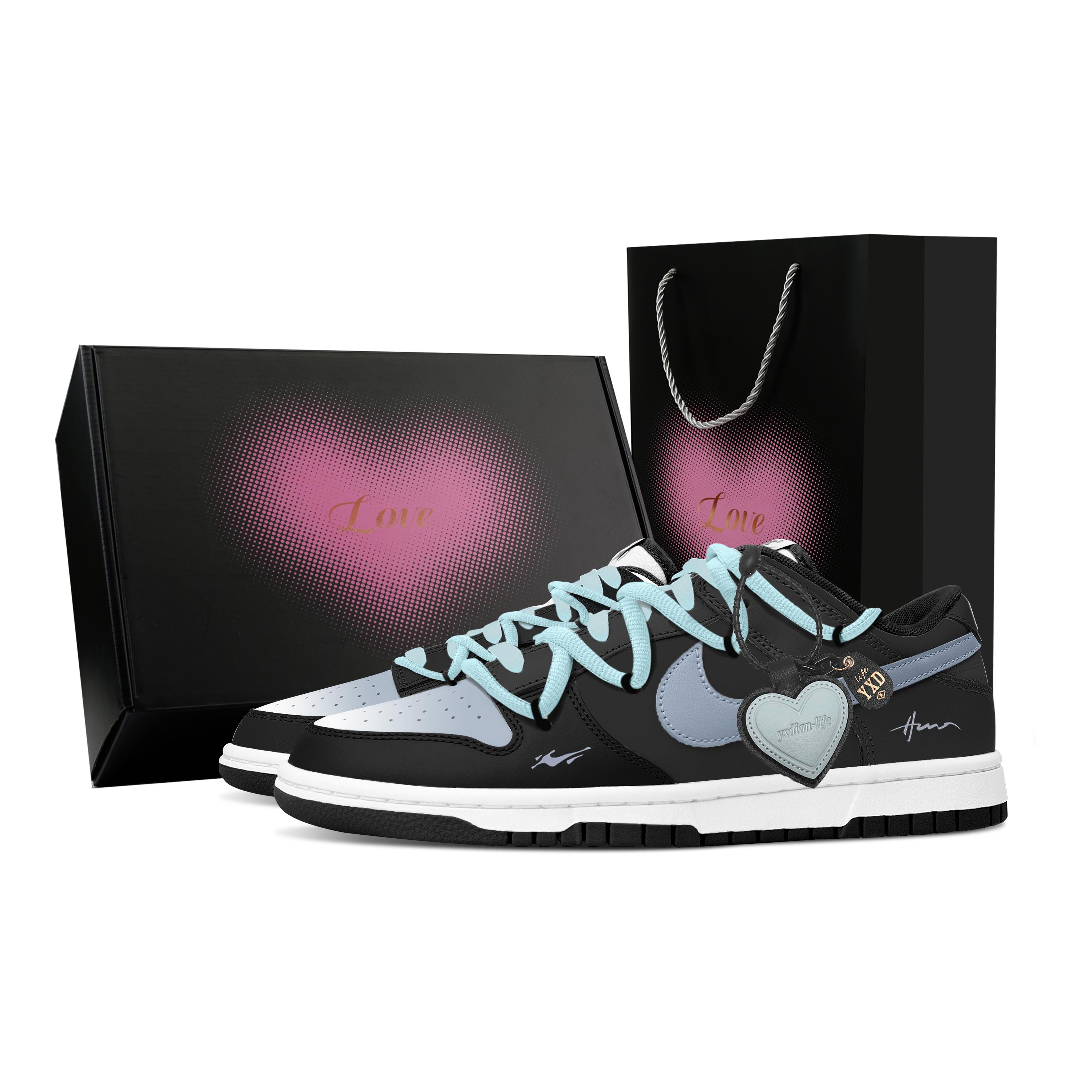 

Nike Dunk Retro Starry Bond Heart Box Abrasion Resistant Low top Skateboard Shoes Men s Black Blue DD1391-100(Team529--) 42.5