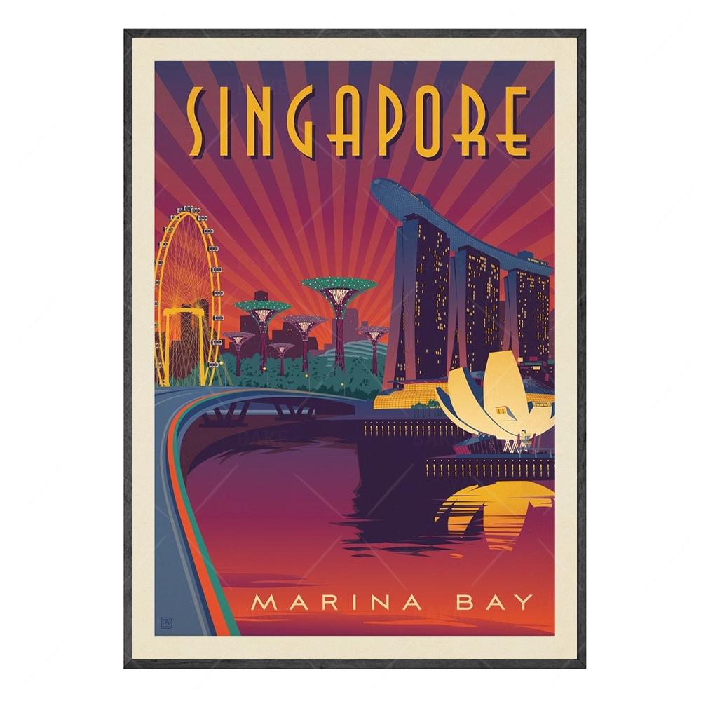 World City Landmark Painting Art Posters Florence Shang Hai Manhattan New York Paris Arc de Triomphe Home Eecor for Living Room