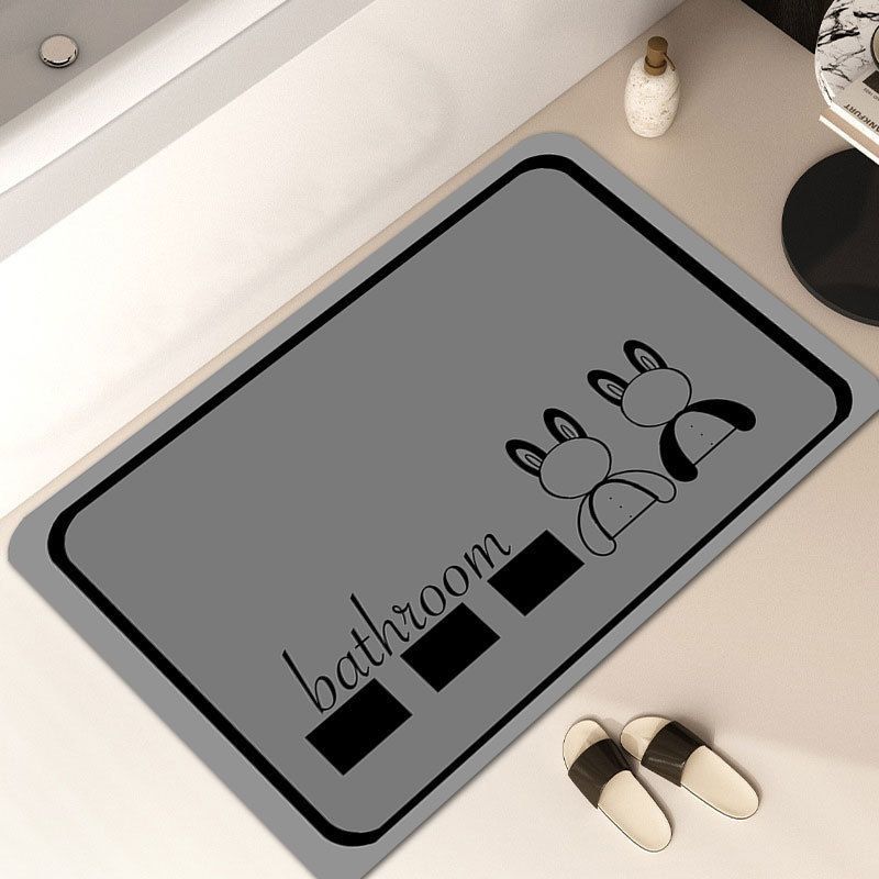 

Серый простой коврик для ванной, водопоглощающий и противоскользящий коврик у двери, быстросохнущий коврик из диатомовой земли в ванной 40X60cm 15.7X23.6in
