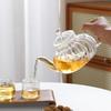 Pumpkin-Shaped High-Temperature Resistant Floral Teapot with Infuser, Thickened Borosilicate Glass