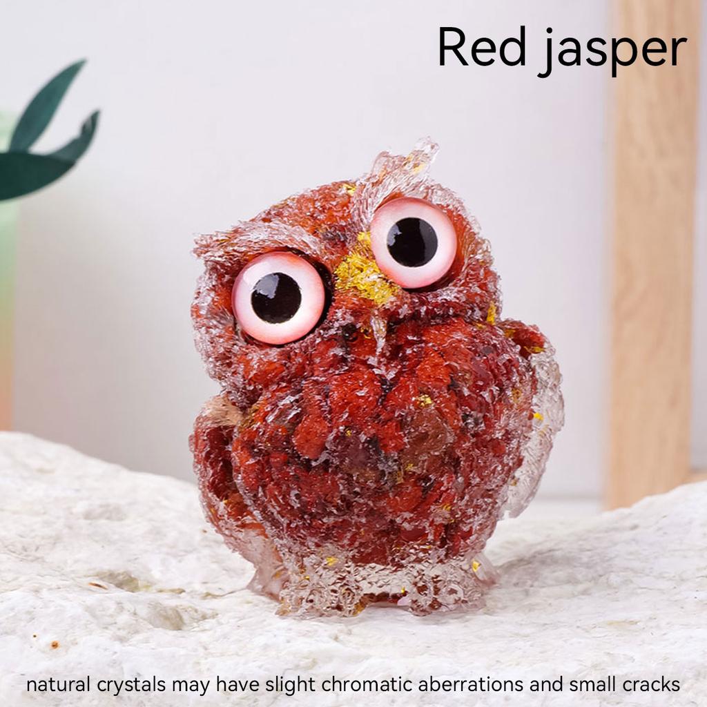 Crystal Amethyst Cute Animal Macadam Drip Glue Resin Owl Household Supplies Desktop Ornament