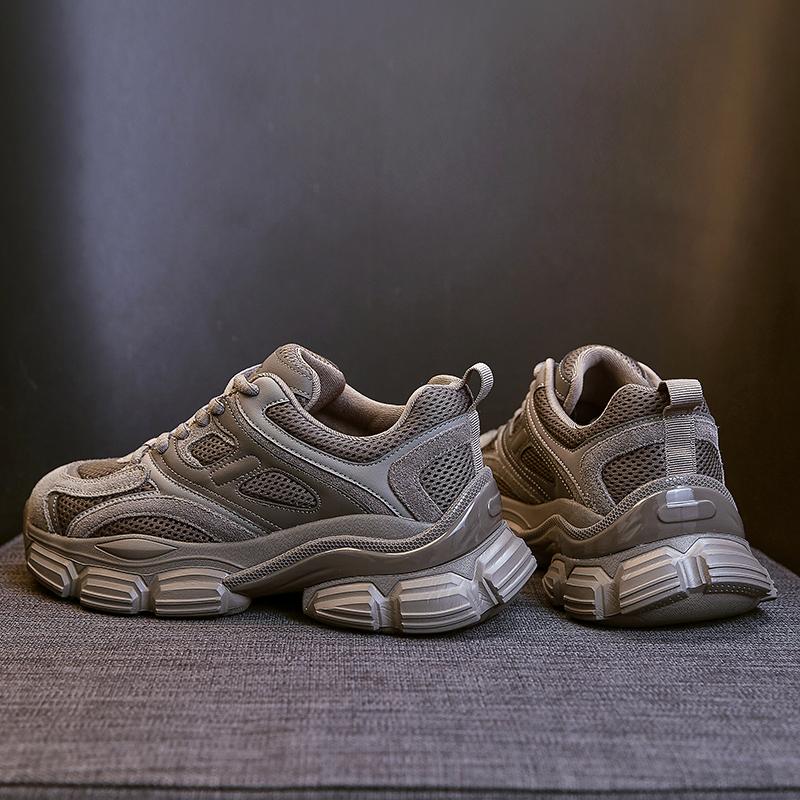 Women's Spring/Summer Thick Sole Dad's Shoes Women's Shoes High Grade Elevated Grey Casual Sports Shoes