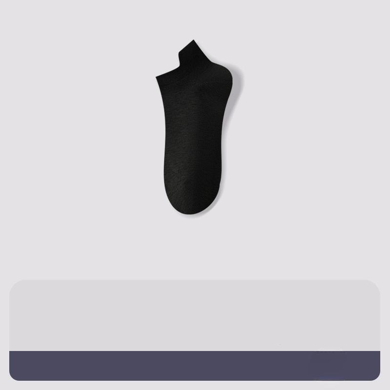 Men's Summer Thin Pure Color All Lift Ear Deodorant Sweat Absorption Breathable Heel Socks