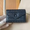 Handgefertigtes Leder Kartenetui Geldbörse Führerschein Bargeldkarten Vintage Stil Bifold mit Druckknopf
