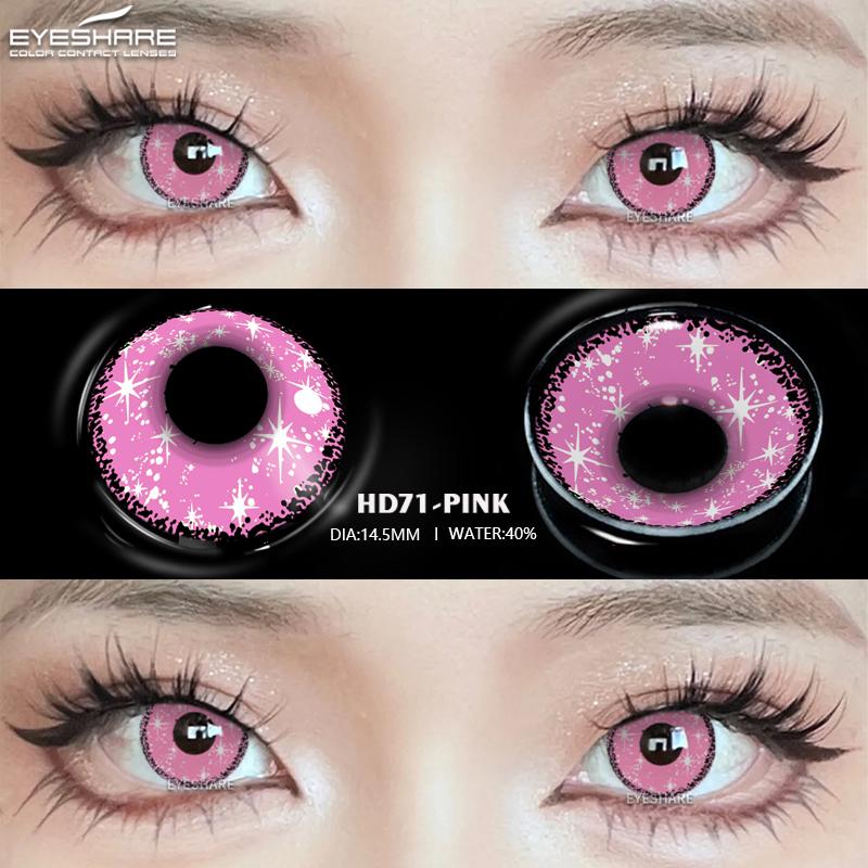 Eyeshare 1 Pair Halloween Color Contact Lenses for Eyes Red Blue Purple Lenses 14.5mm Cosplay Anime Cosmetics Makeup Colored Lenses