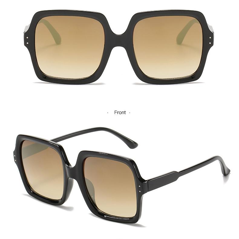 New Men's and Women's Sun Protection UV Protection Fashion Personality Retro Driving Street Shooting Concave Shape Large Frame Square Sunglasses