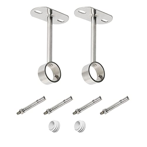 

Ohamtes 2-Piece Clothes Rail Mounting Bracket, Shower Curtain Closet Tie Rod Support Frame, Curtain Rod Flange Socket, Handrail Mounting Bracket, 32mm