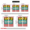 2pcs 2D flat printing Window Drapes Yellow Flowers Summer Sign Polyester Without Electricity Party Decorations Use for General