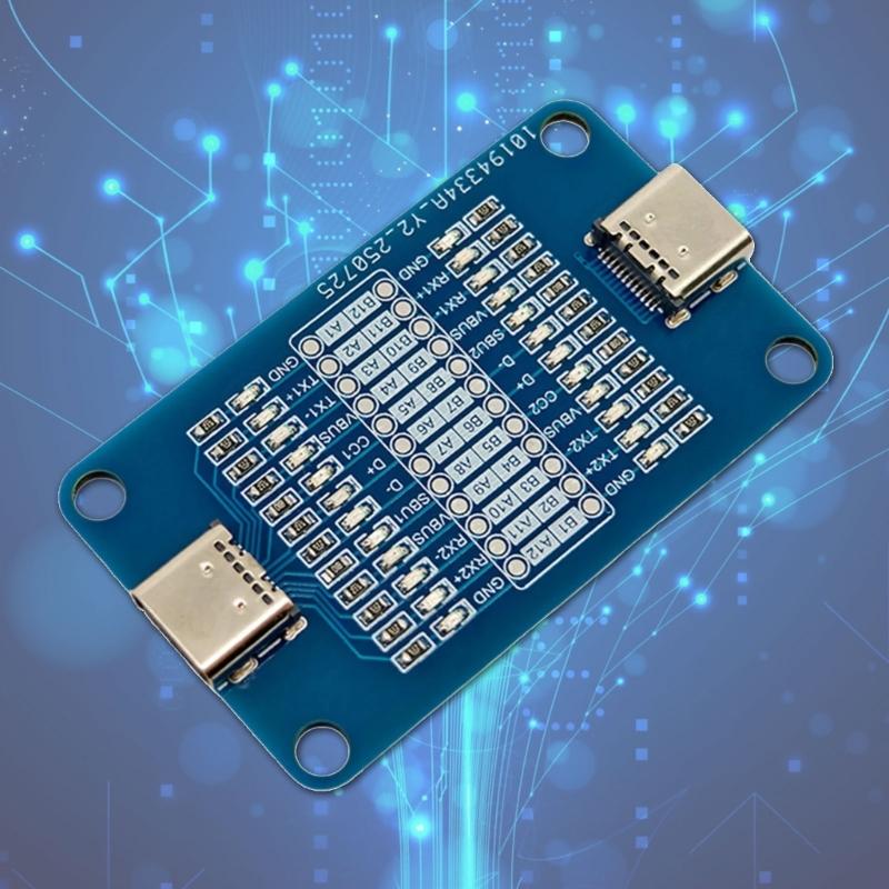 Double Head Type C Cable Tester Module Type C Breakouts Test Board Lightweight FR4 Fiberglass Board for Multiple Devices