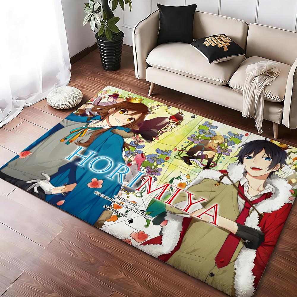 Hori san to Miyamura kun Floor Mat Soft Thickened Absorbent Non-Slip Bedroom Living Room Door Mat Home Decor Flannel Rugs