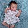 BZDOLL Stoffkörper 48 CM 3D-bemalte Haut Reborn Baby Weichvinyl Schlafpuppe Spielzeug für Mädchen 19 Zoll Schlafend LouLou Geburtstagsgeschenk Sammlerstück Humanoide Puppen
