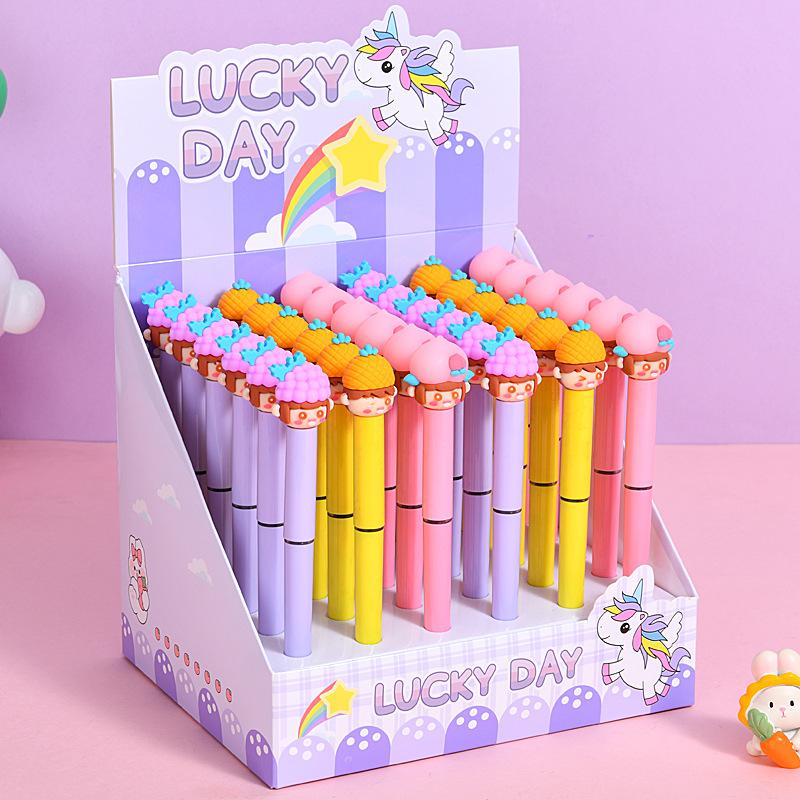 

36Pcs Fruit Peach Shape Straight Liquid Quick Drying Gel Pen School Office Supplies Kawaii Prize Gift Writing Tools Holiday Gift Novelty Stationery Te Random style