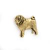 Mops - Hunde-Brosche in dekorativer Schatulle, eleganter vergoldeter Anstecker, Jacken-Pin der Marke Art-Dog