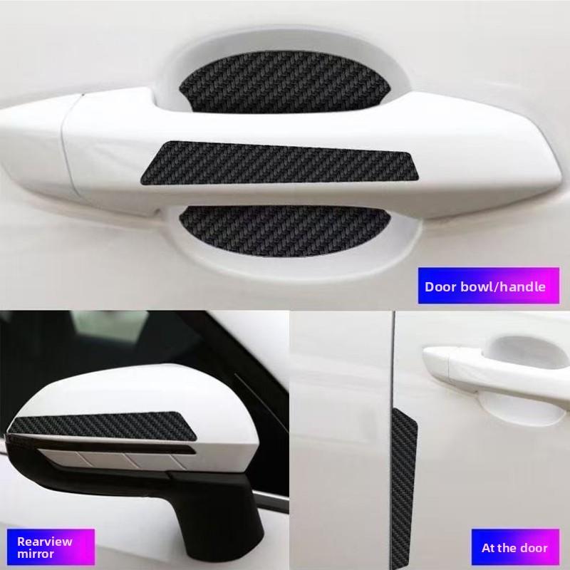 Car Door Bowl Carbon Fiber Pattern Protection Door Handle Sticker Anti-scratch Handle Protection Anti-scratch Door Bowl Sticker