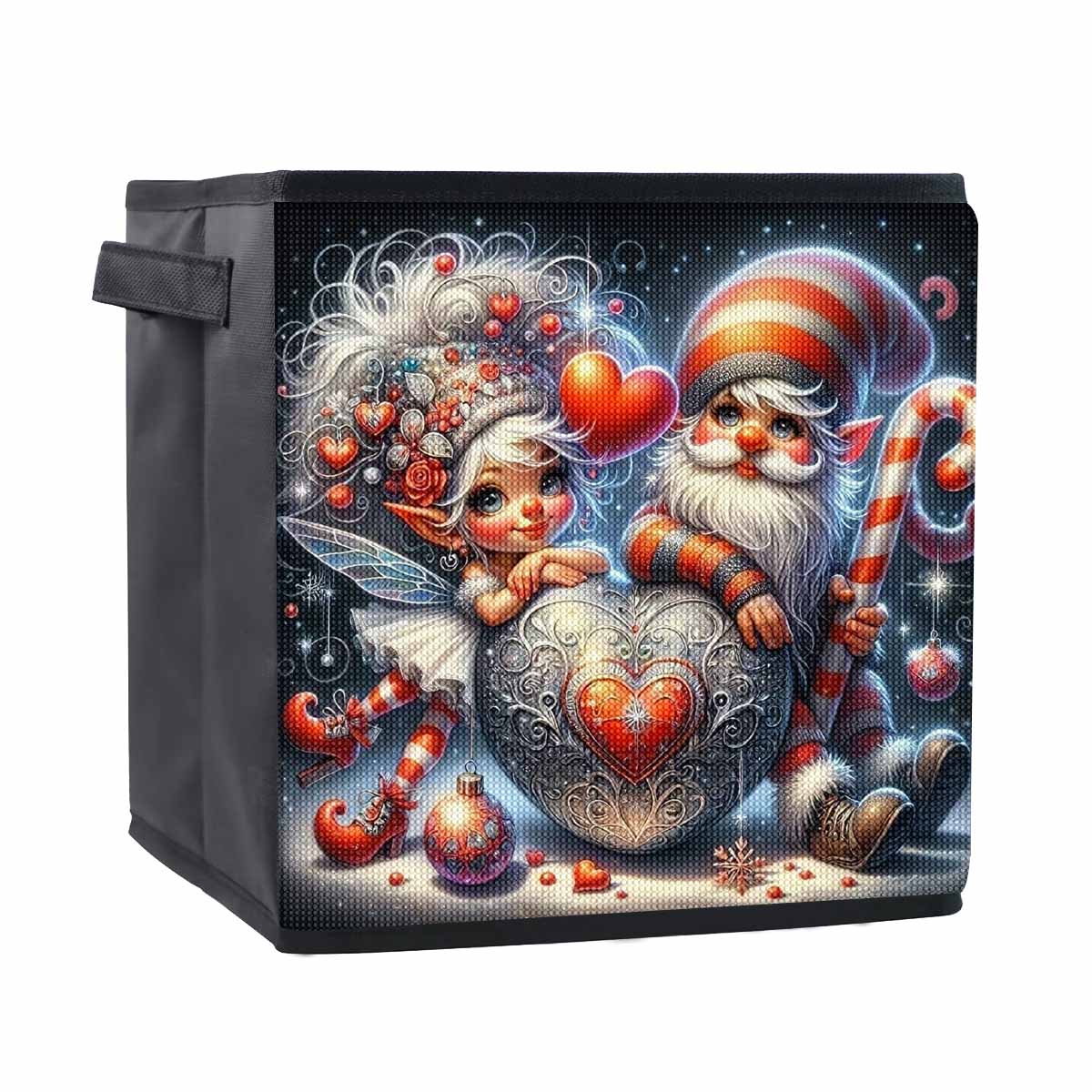 

The Old Man and The Woman 5D Diamond Painting Storage Basket Full Round Drill Mosaic Diamond Embroidery Cross Stitch Kits Home Decor Home Decor 25cmx25cm