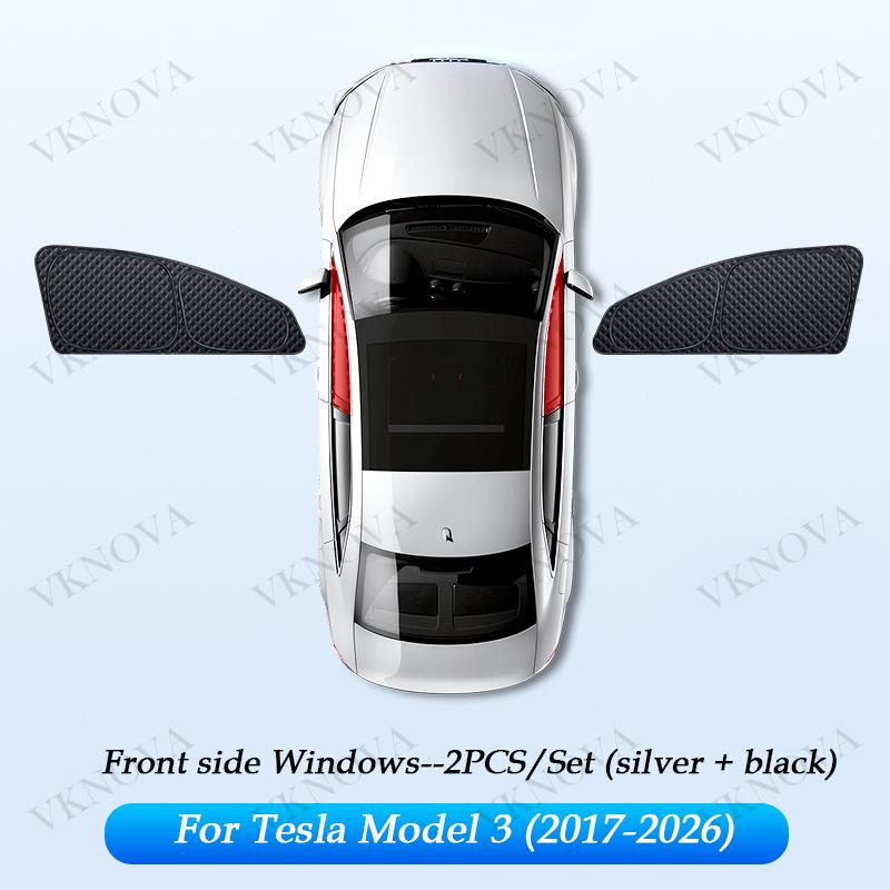 For Tesla Model YL 3 Y Juniper Highland 2025-2017 Upgraded Sunshade Side Window Shade Cover Windshield Sun Visor Privacy CampingWindshield Sunshades