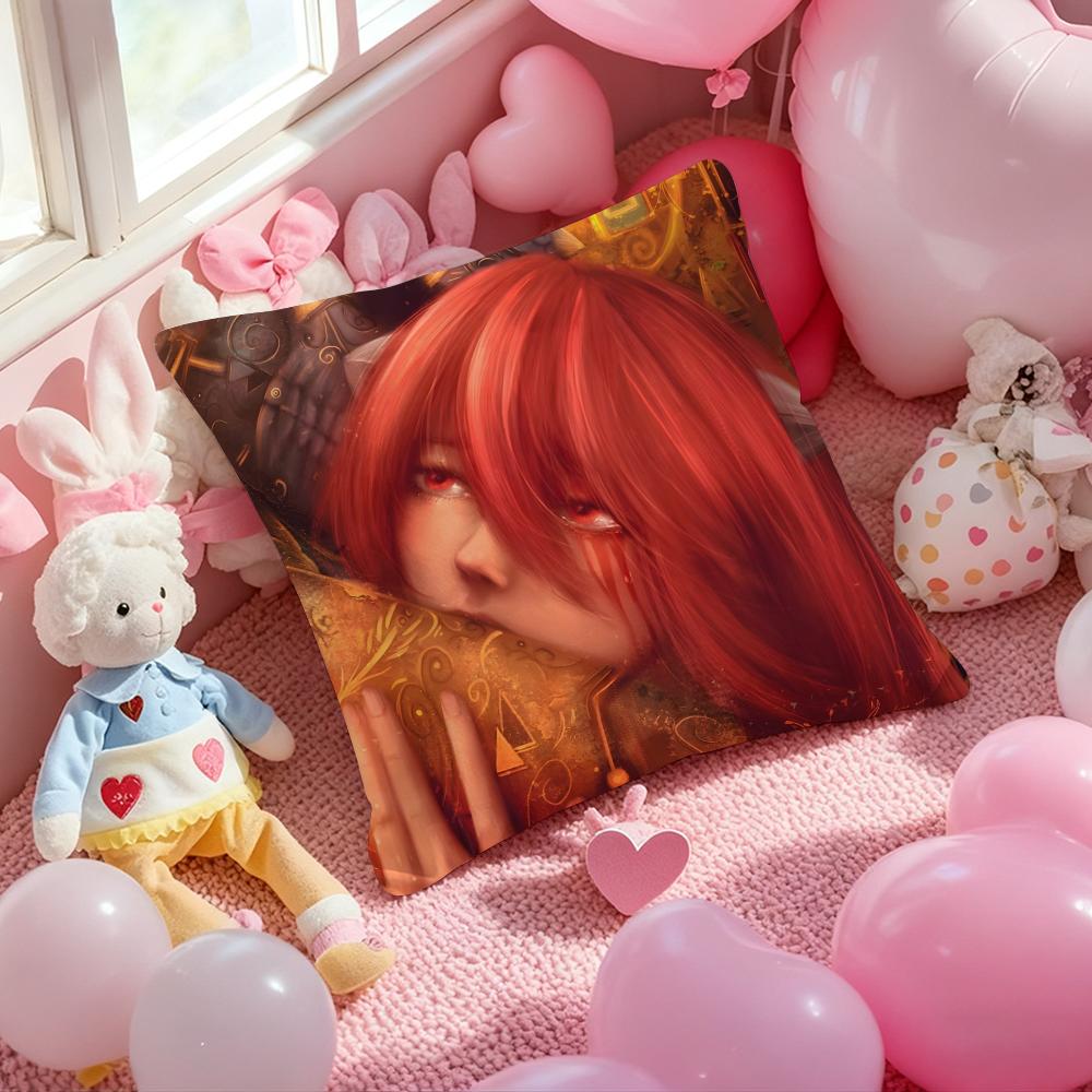 Anime E-Elfen L-Lied Cushion Cover Pattern Printed Pillowcase for Living Room Sofa Cushion Cover & Bedroom Decor