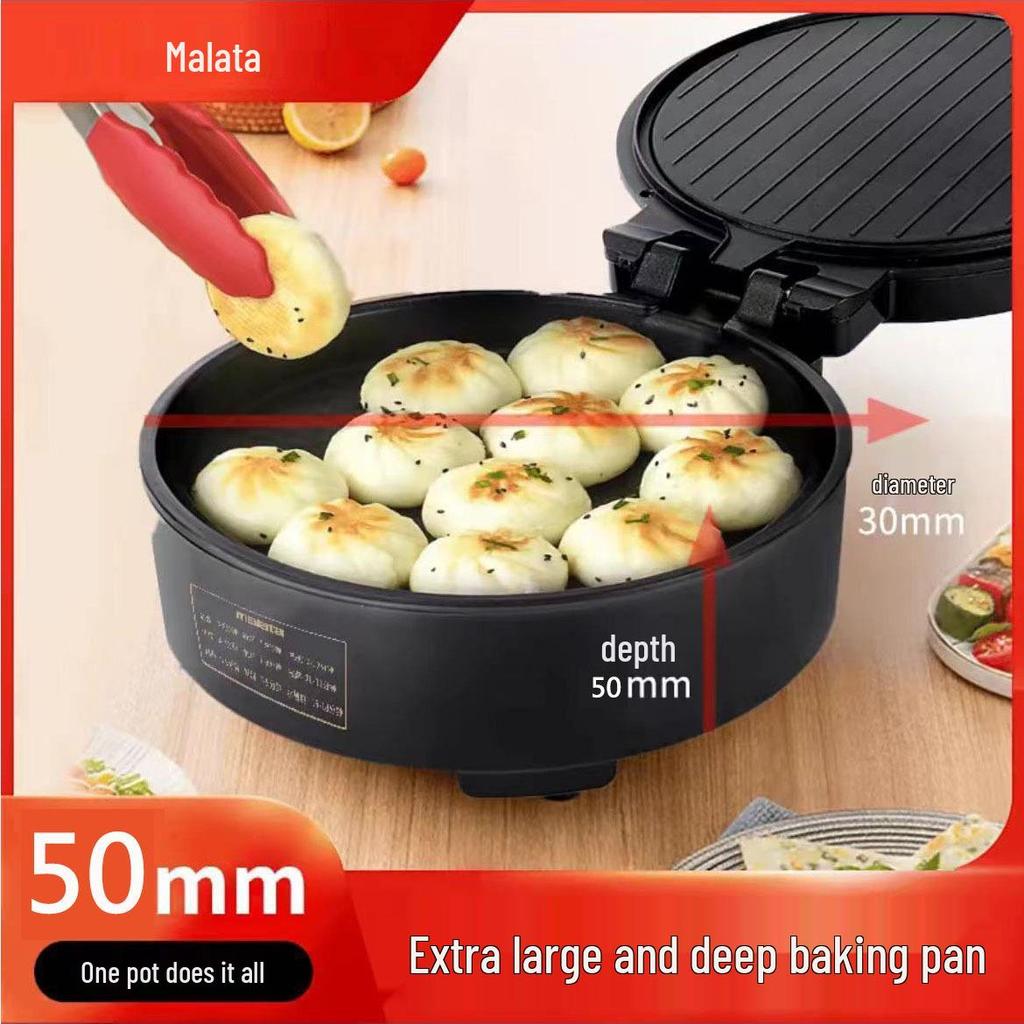 Electric Double-Sided Crepe & Pancake Maker with Deepened Heating for Frying & Grilling