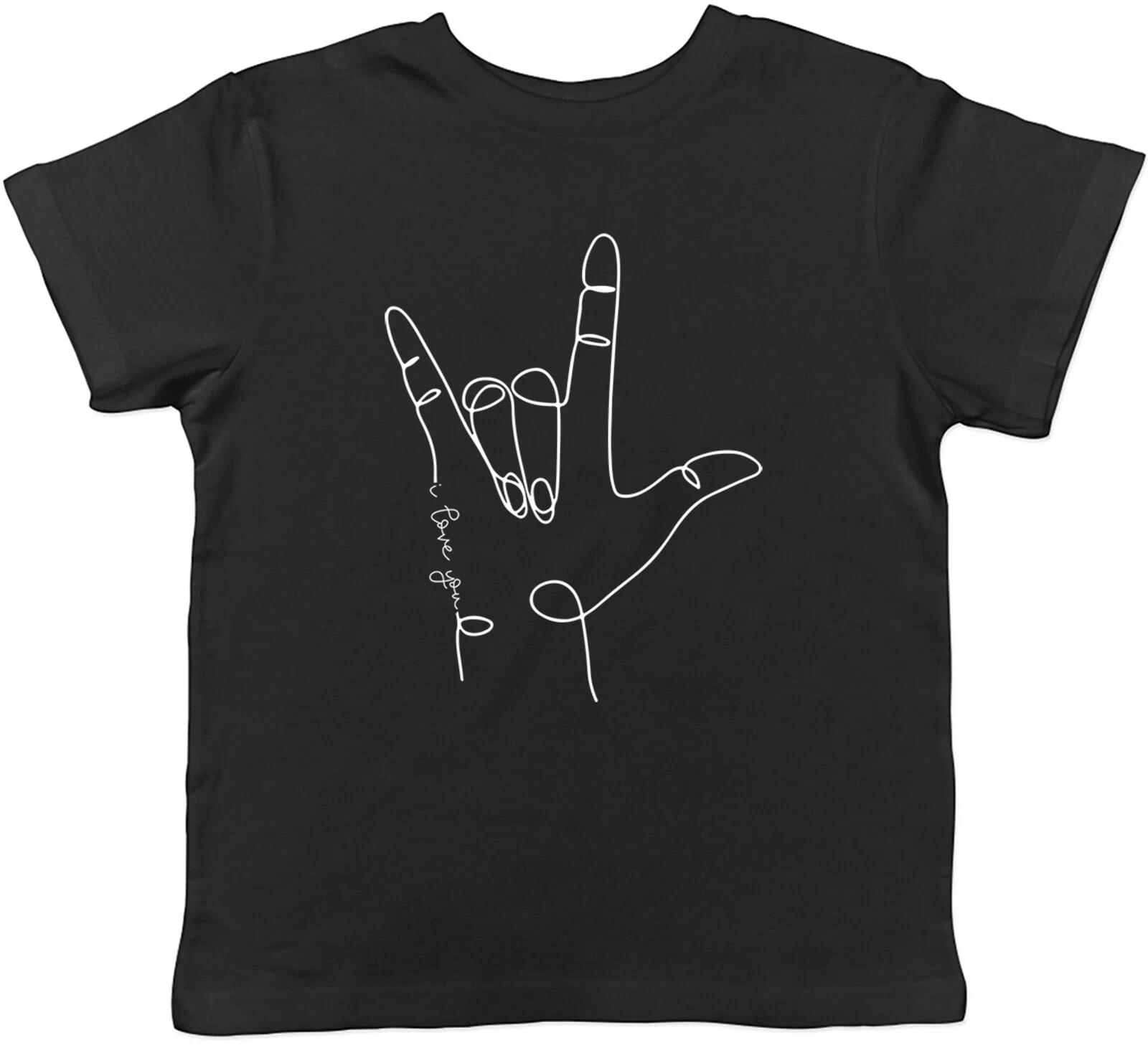 Sign Language Kids T-Shirt Hand Sign I Love You Childrens Boys Girls Gift 150