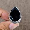 Black Spinel Genstone Handmade 925 Sterling Silver Jewelry Ring Size 8 KKG-486