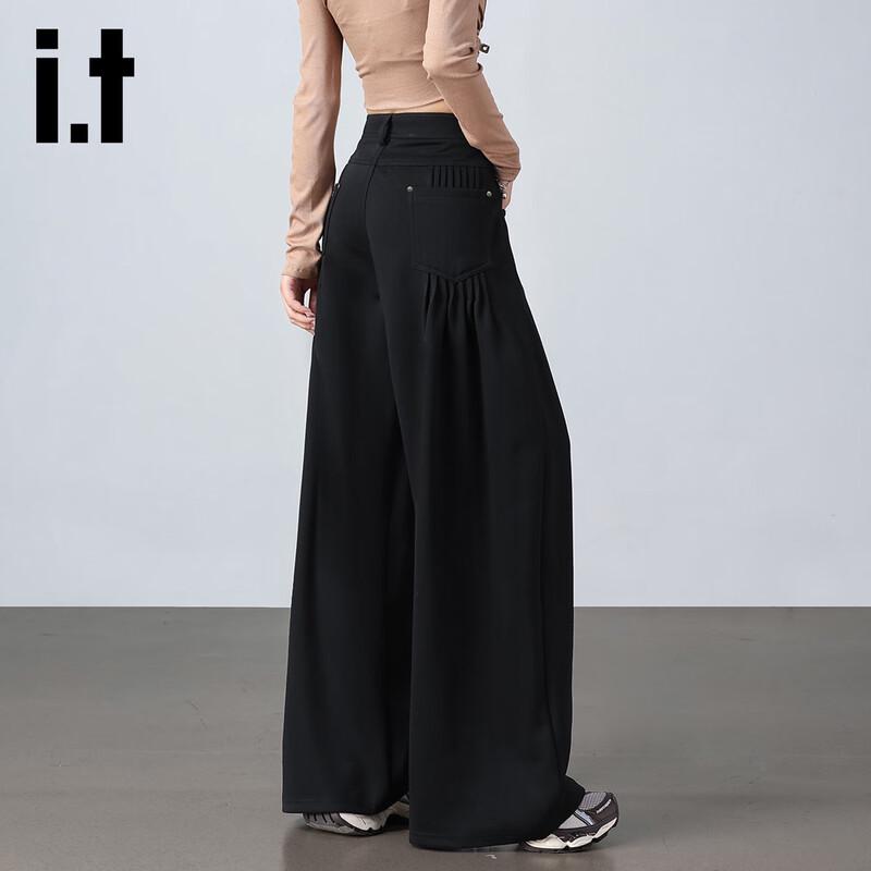 Izzueit Women's High-Waist Wide-Leg Trousers