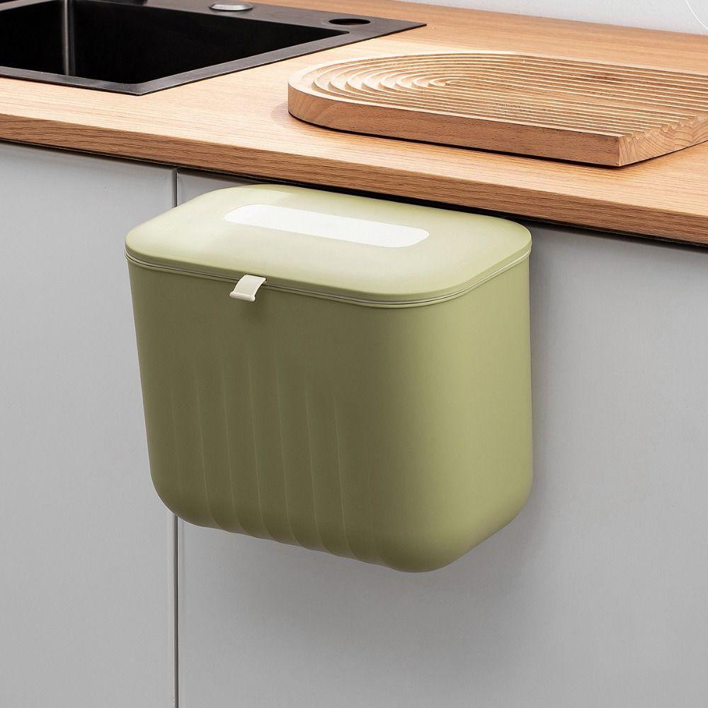 No-Hole Wall Hanging Rubbish Bin 7/11L Kitchen Storage Box Compact Bathroom Trash Can Kitchen