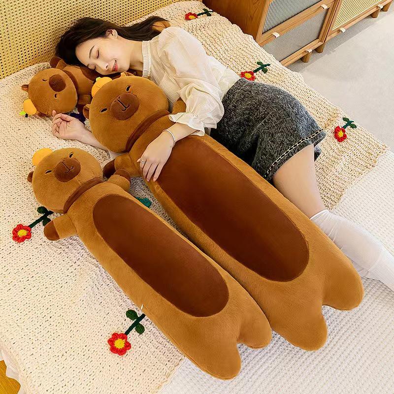 Capybara Plush Sleeping Pillow - Leg-Clamping Hug Toy
