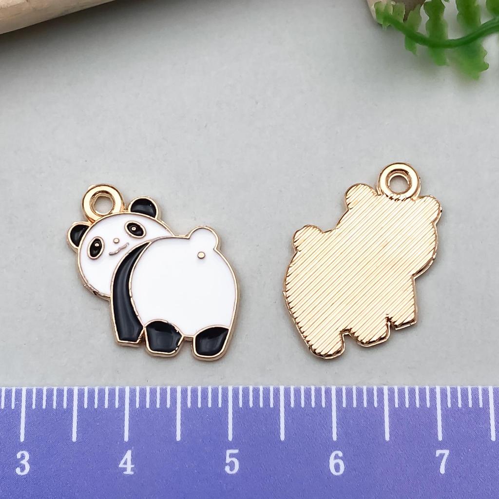 Panda Bamboo Oil Drop Alloy Earrings & Keychain Pendant Jewelry - Chinese Style Accessories