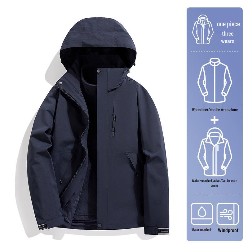 2024 Outdoor Mountain 3-in-1 Windproof & Light Rainproof Mountaineering Suit for Men & Women