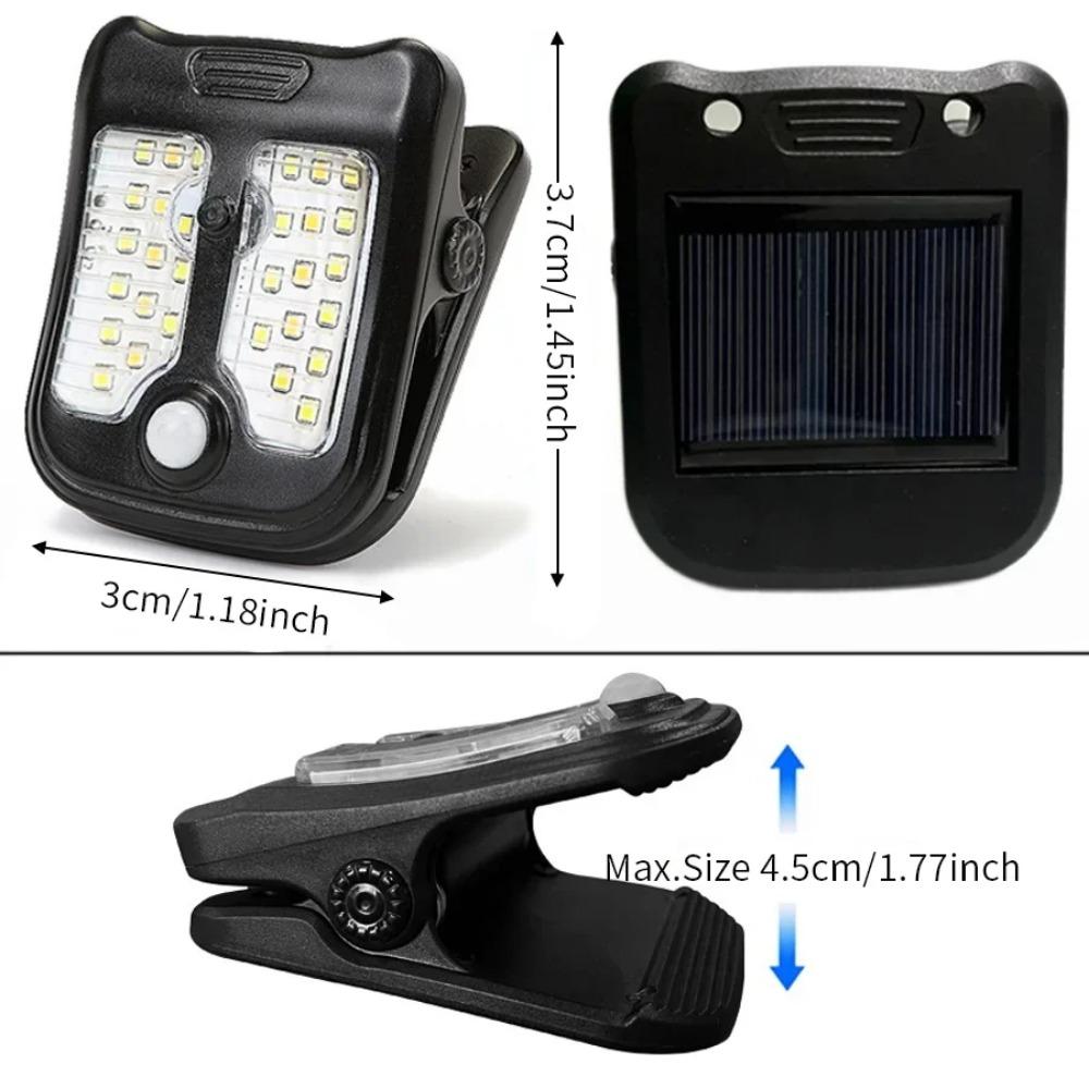 Mini LED Solar Garten Außenleuchten Klemmenleuchte Wasserdicht Bewegungssensor Campinglampe Wiederaufladbar für Landschaft Wanddekoration