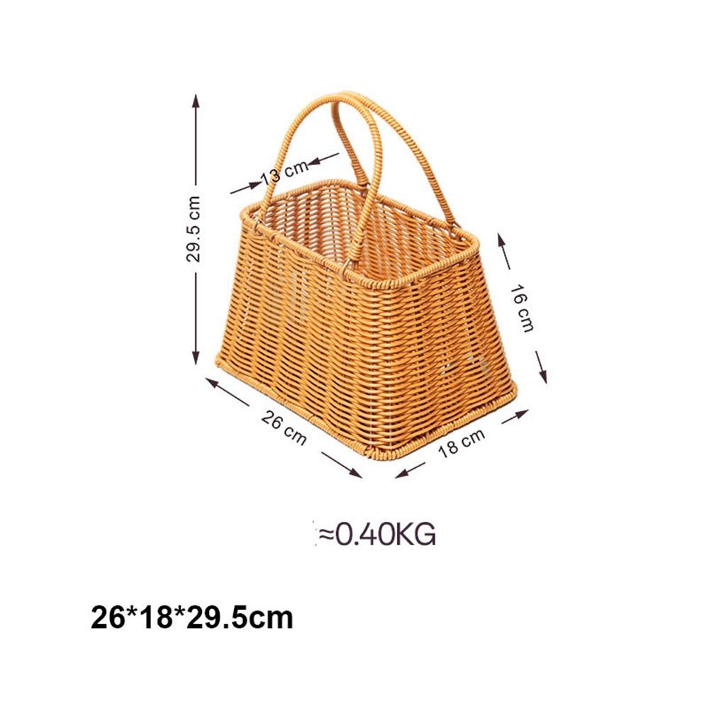 New Portable Imitation Rattan Woven Basket Handwoven 5 Styles Bread Fruit Tray Storage Basket Sundries Organizer