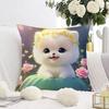 White Cat and Dog Pillowcase Dormitory Decoration Office Living Room Sofa Home Pillowcase