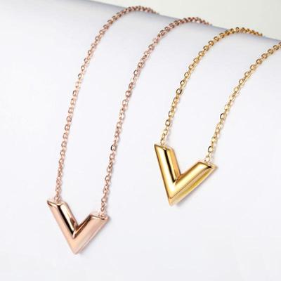Women's Korean Fashion V-Neck Pendant - Simple Clavicle Chain with Trendy Design