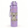 1 PZ Koala Grigio Foglia di Eucalipto 750ml Plastica Colorata Borraccia Sportiva Tappo Flip-Top a Cannuccia Anti-perdita Adatta per Sport Ufficio Uso Domestico