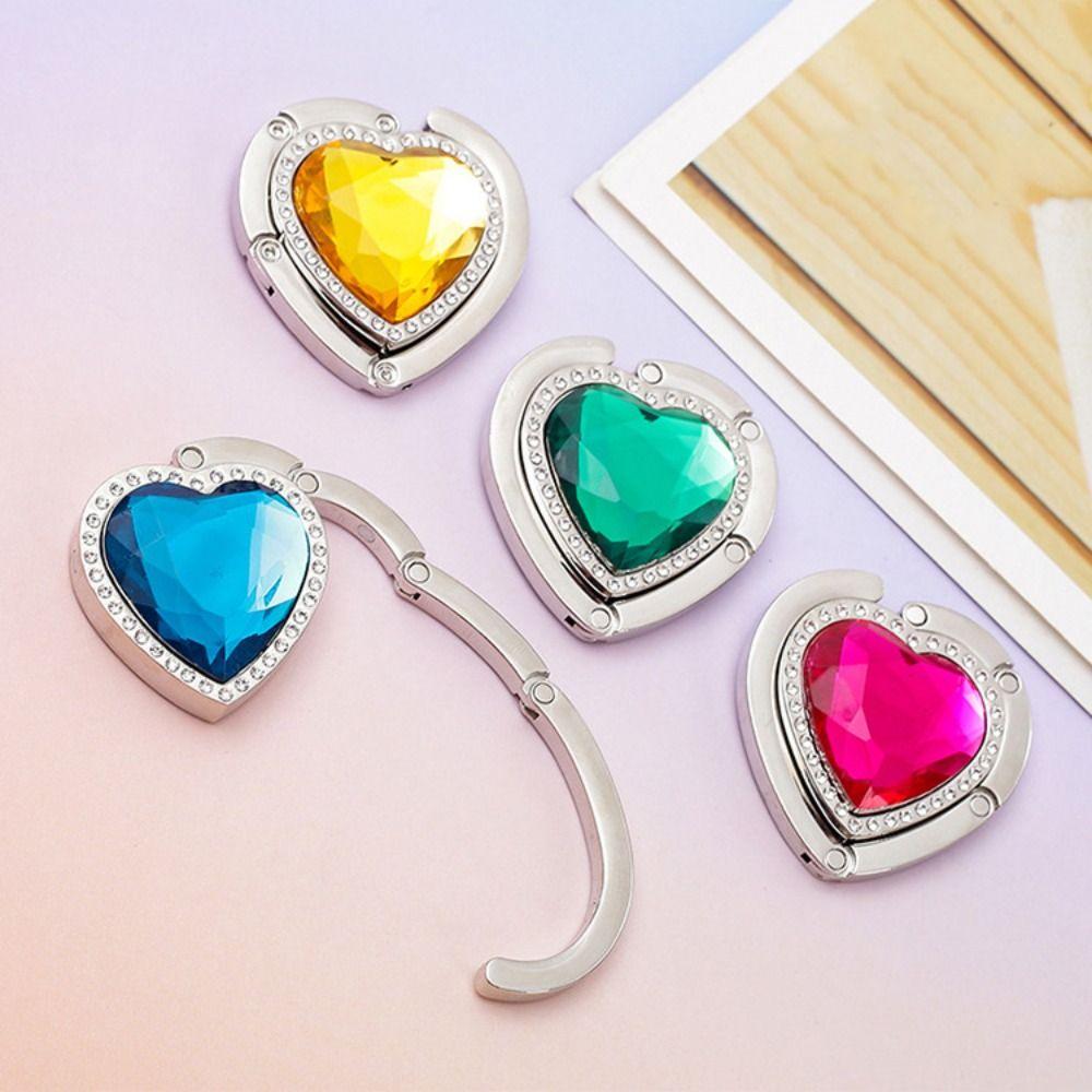 Portable Purse Bag Hanger Rhinestone Handbag Hook Holder Folding Table Hook  Storage Hanger
