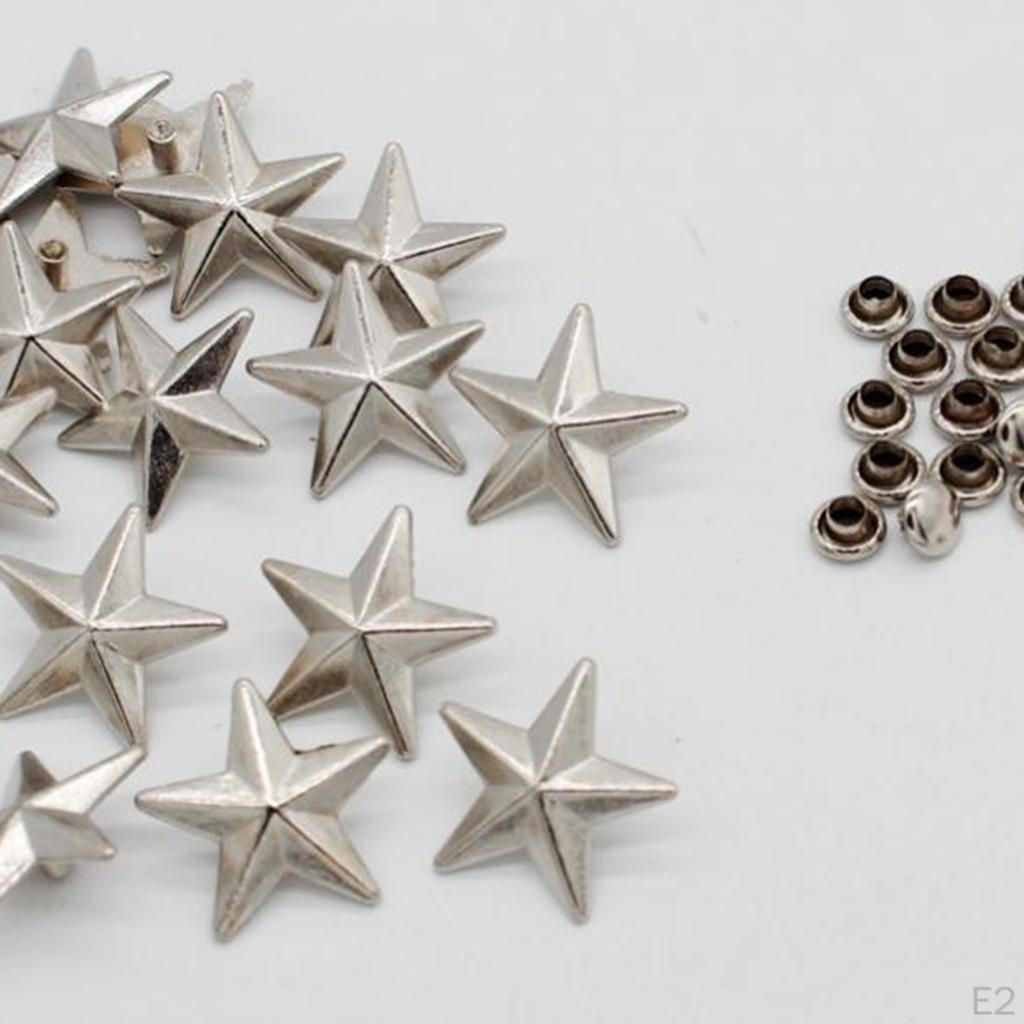 20 Stück sternförmige Nieten-Druckknöpfe für Lederhandwerk