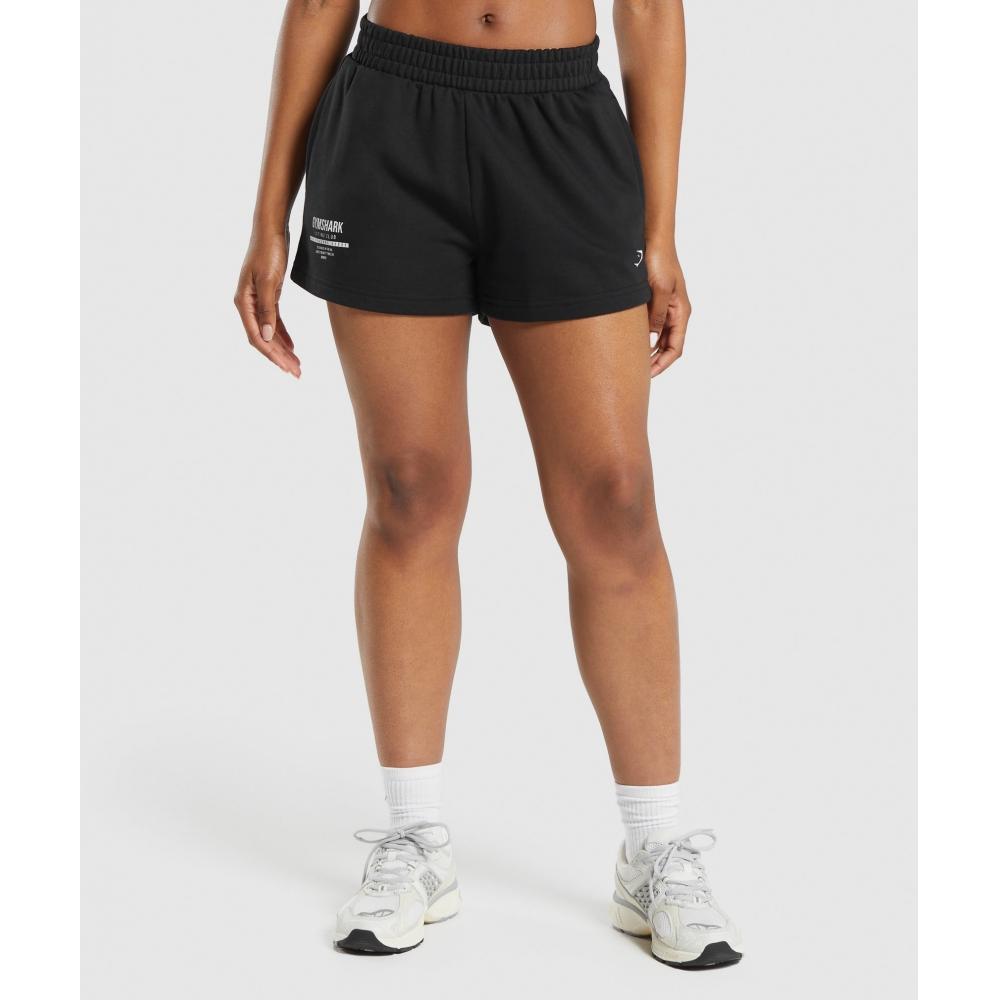

GYMSHARK Care Label Graphic Brushed Shorts Black B2B1K BB2J XXL