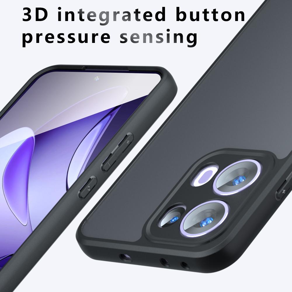 For OPPO Reno 13,Reno 13 Pro Case Shockproof Frosted Skin Feel Matte PC+TPU Anti-fingerprint Transparent Cover For Reno13