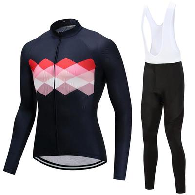 Montar en bicicleta Jerseys conjunto de ropa de ciclismo hombres/mujeres de manga larga pantalones con pechera blanca ropa de bicicleta traje