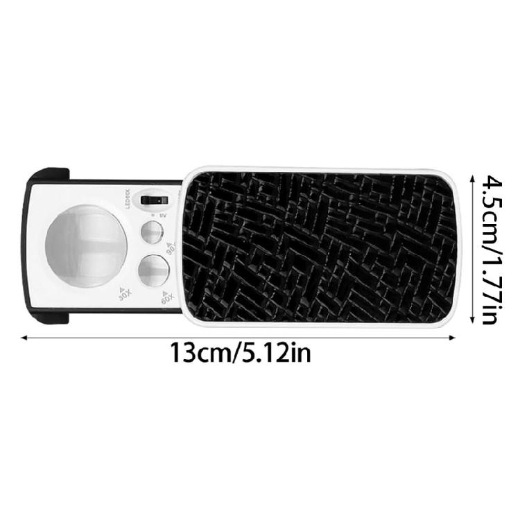 Set of 2 Magnifying Glass with Light Pocket Size Magnifier for Gemstones Inspection Professional Metal Jewelers Loupe