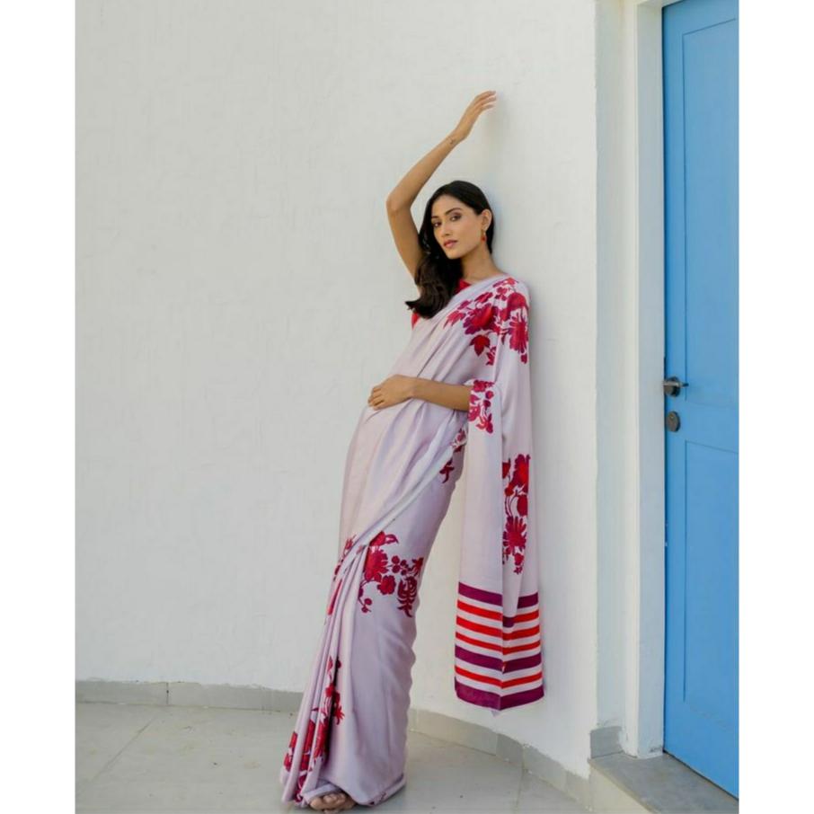 

стильная праздничная одежда сари, блузка (Необходимо сшить по размеру и посадке)