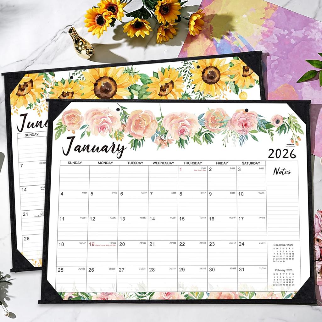 2026 Desk Calendar - Jan 2026 - Dec 2026, 12 Months Large Monthly Desk Calendar, 22" x 17", Desk Pad, Large Ruled Blocks, to-do List & Notes, Best