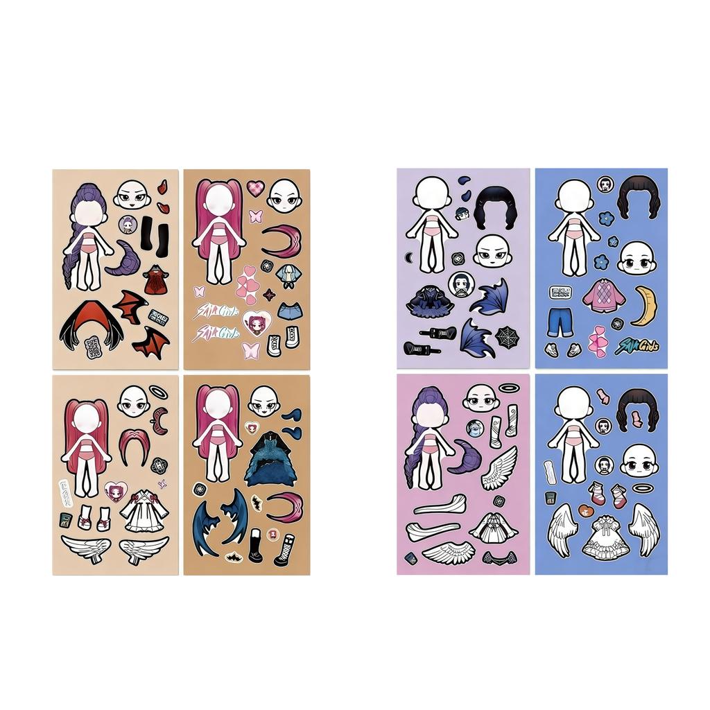 Women's Group Dressing Stickers Children's Hand-made Educational Creative Fun Diy Decompression Stickers Toys