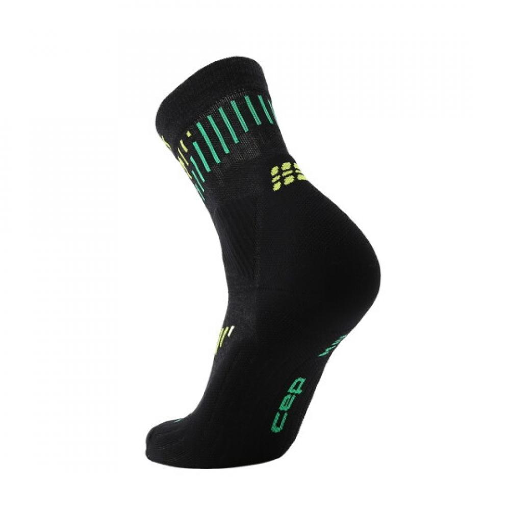 Cep Men S Core Run Merino compreSSion SockS Mid Cut 3.0 Black Lime Wp8clv