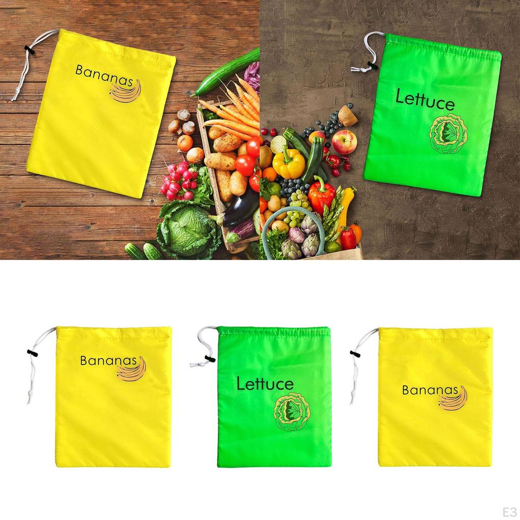 Fresh Produce Bag Drawstring Aluminum Foil Refrigerator Organizer Veggie Vegetable