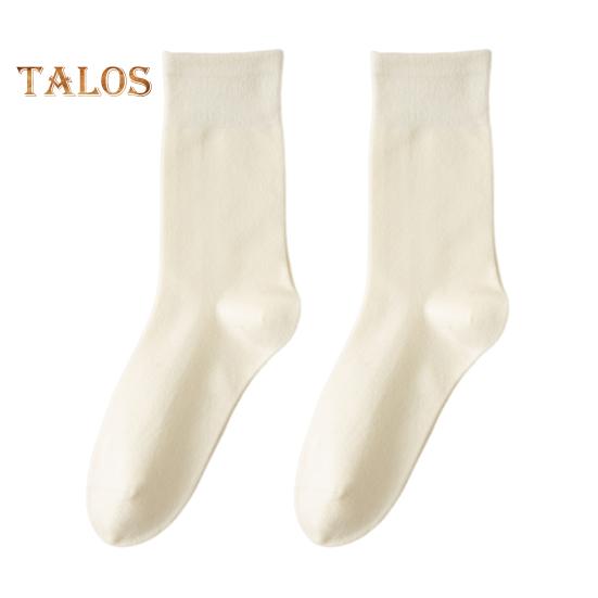 1 pár dámských ponožek střední trubice bez zápachu retro jednobarevné vysoká elasticita protiskluzová prodyšná měkká absorbce potu sportovní bavlněné ponožky proti smršťování